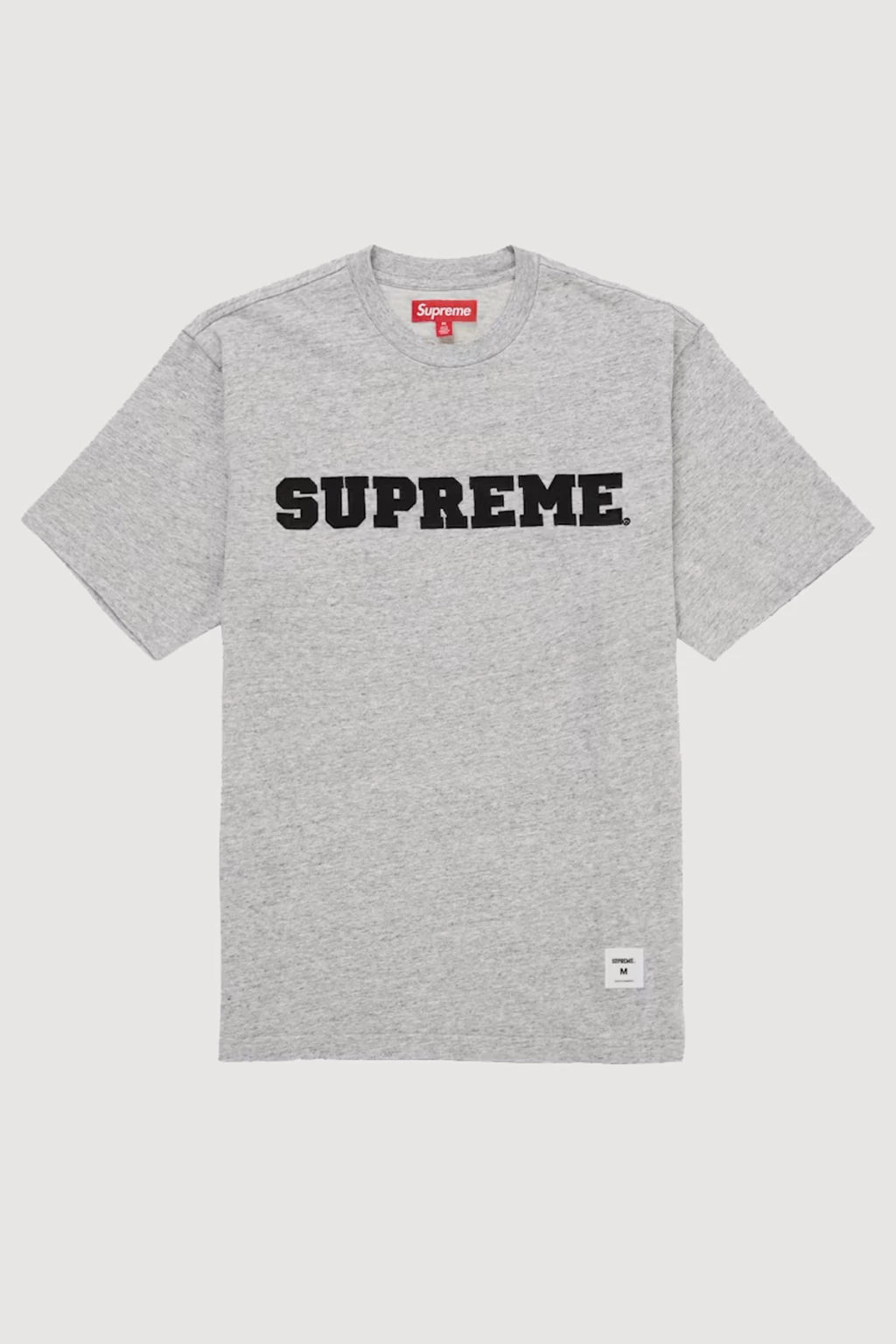 SUPREME "COLLEGIATE GREY APPLIQUE S/S" TEE
