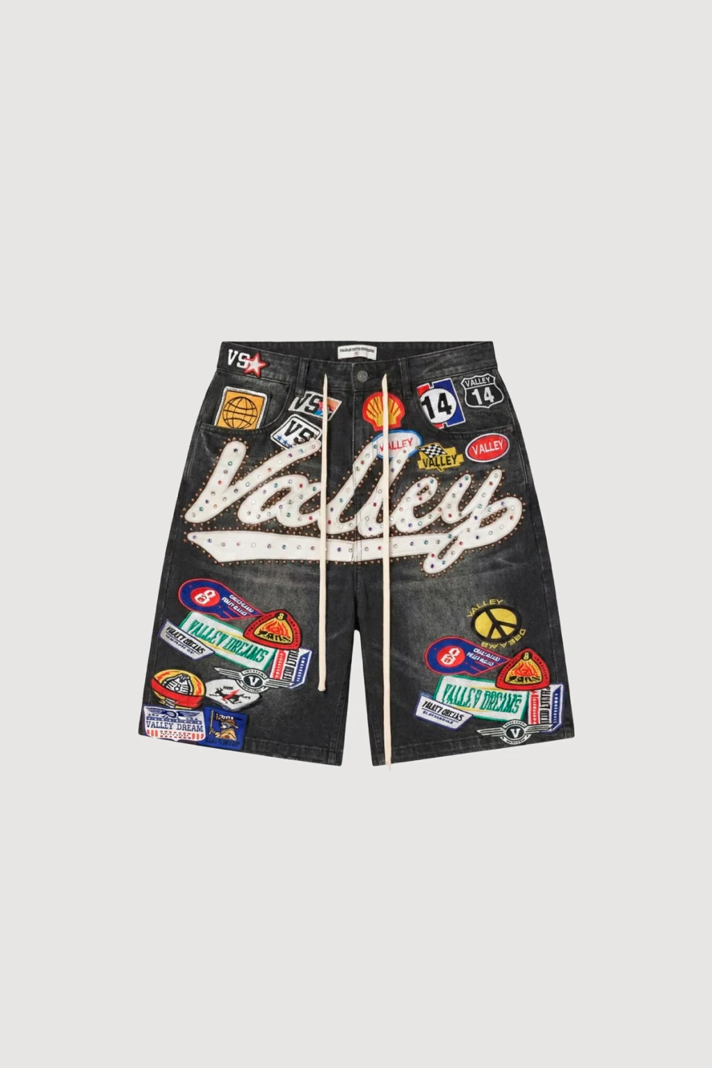 VALE "FOREVER RHINESTONE BLACK DENIM" SHORT