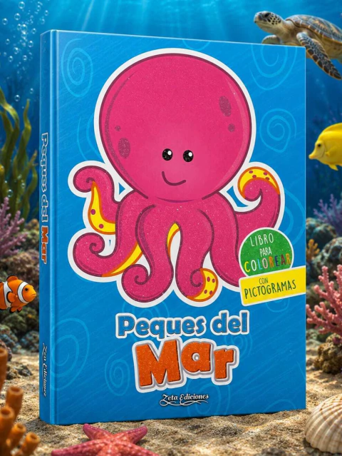 PEQUES DEL MAR - PARA COLOREAR CON PICTOGRAMAS