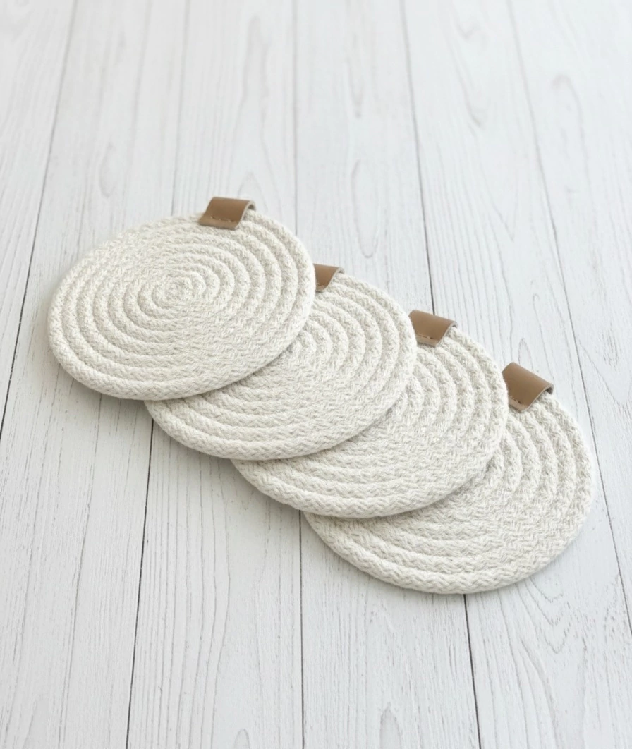 Posa Vaso algodón Crudo- 13 cm