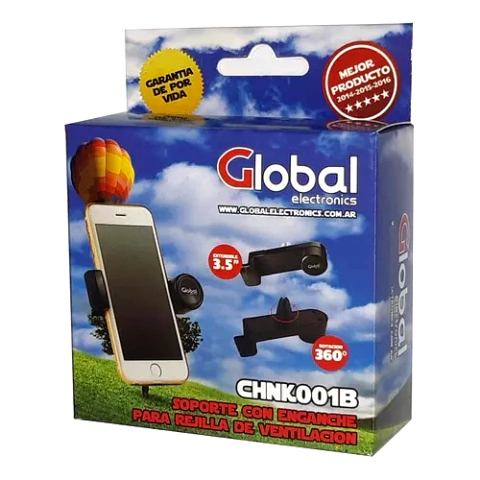 Soporte P/disp.moviles Global Elect. Extensible C/enganche Negro