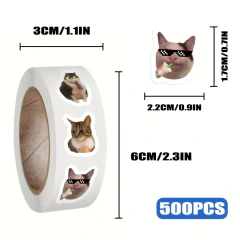 Rollo 500 Stickers Gatos Meme
