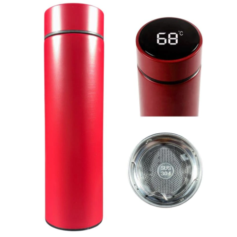 Termo Con Sensor De Temperatura Botella Térmica 500 Ml Acero Inoxidable