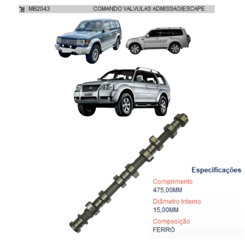 COMANDO DE VALVULAS MITSUBISHI PAJERO 4M40 2.8 8V DIESEL