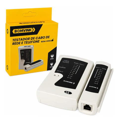 Testador de Cabo de Rede Bomvink BOM-6802 RJ45 RJ11