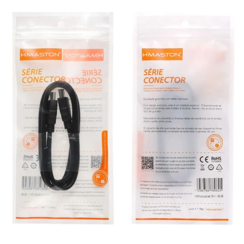 Cabo HDMI H'Maston Série Conector HDMI 2.0 4K 60Hz 1 Metro Macho x Macho Preto