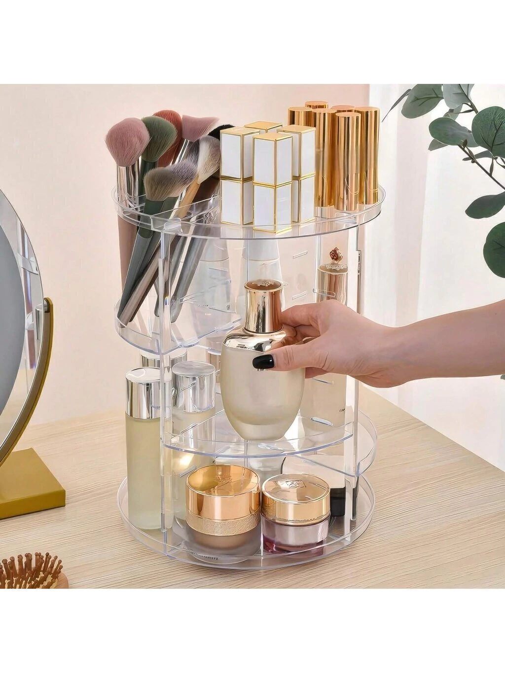 Organizador de cosméticos de acrilico giratorio - entrega inmediata