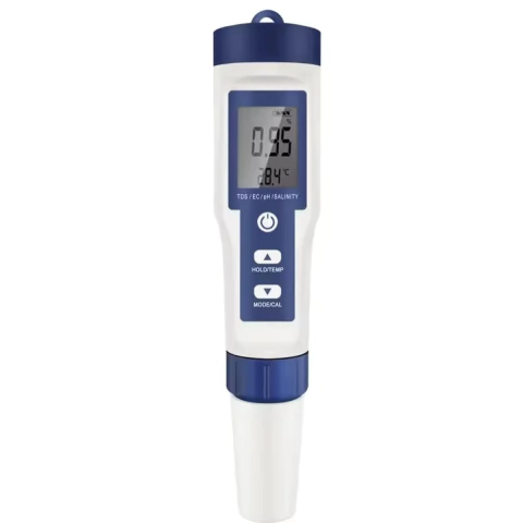 Probador de Calidad de Agua 5 en 1 TDS EC pH Salinidad Temperatura