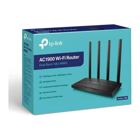 Router inalámbrico WiFi 5 ac / Wave 2 MU-MIMO 3x3 1900 Mbps / Doble Banda 2.4 y 5 GHz / 1 puerto WAN 10/100/1000 Mbps / 4 puertos LAN 10/100/1000 Mbps / Tecnología Smart Connect / Compatible con EasyMesh