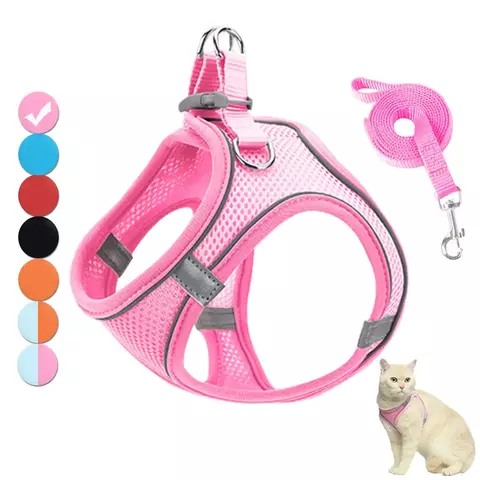 Guia para gatos reflexivo I para animais de estimação e trelas conjunto ajustável