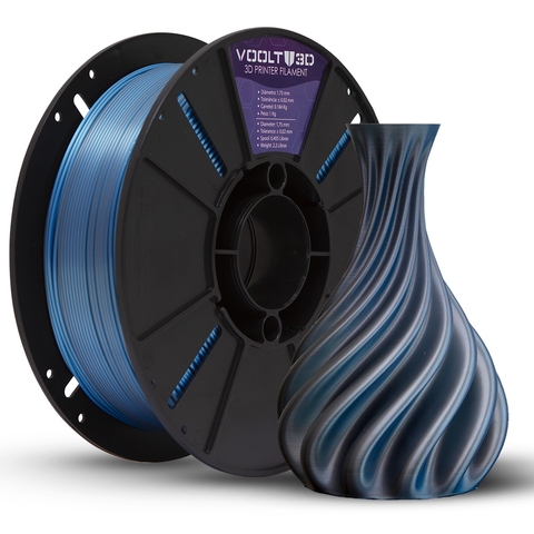 Filamento PLA Duo Color Aluminio e Azul 1kg