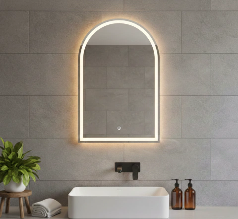 ESPEJO ARCO ESMERILADO LED TOUCH 50 X 60 CM - comprar online