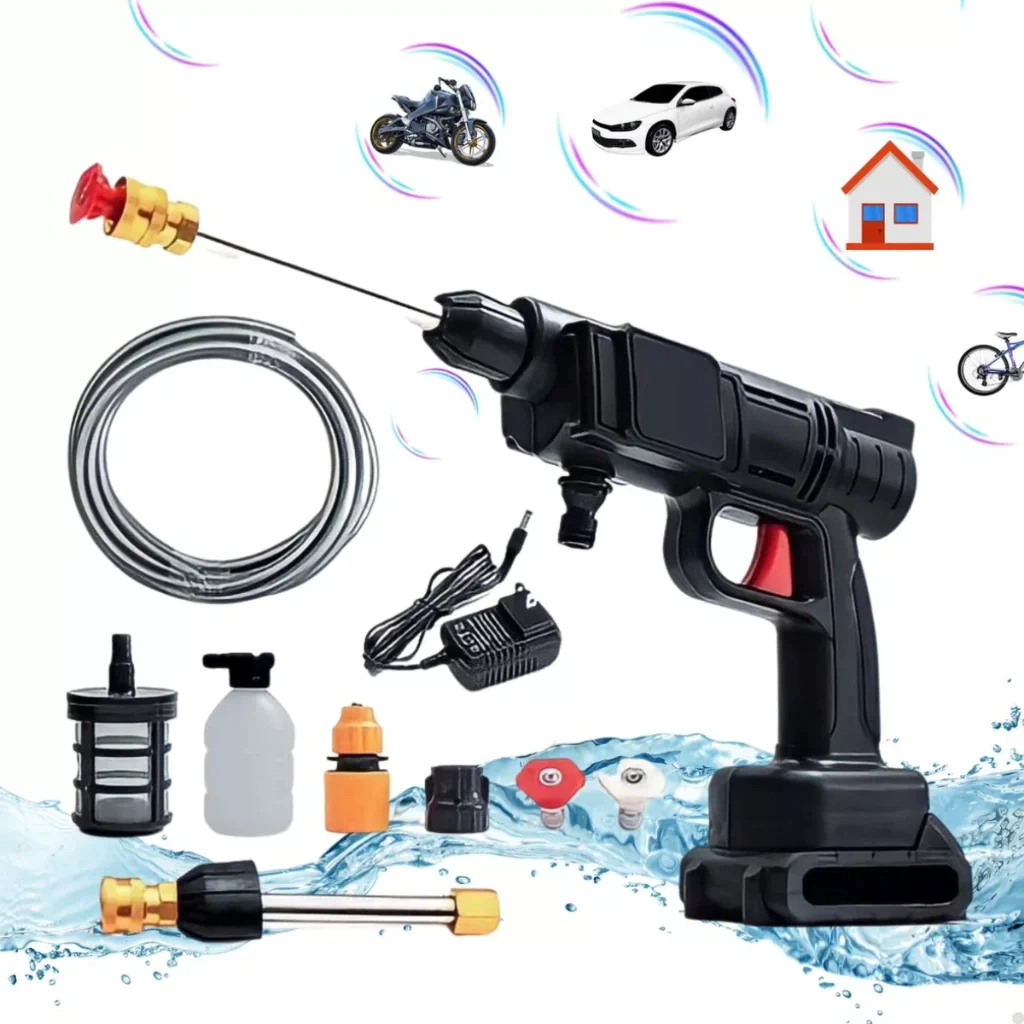 Lava Jato Portatil Alta Pressao Sem Fio Para Carro Moto Quintal Jardim Lavadora
