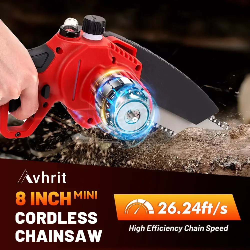 Motosserra Elétrica Brushless, Motosserra sem fio, Mini Portátil