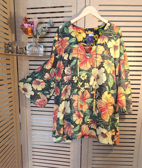 Vestido bata chita estonada