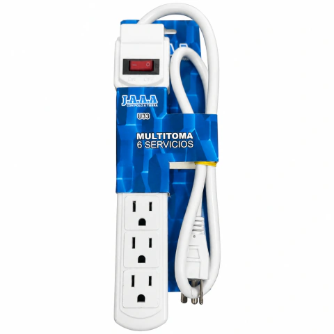 Multitoma J.A.A.A U33 Blanca 6 Servicios Con Polo A Tierra
