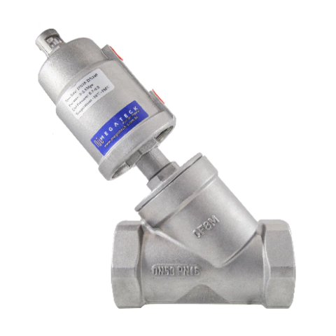 Válvula Globo Pistão Angular 1.1/2" Npt Inox C/ Atuador Rm - comprar online