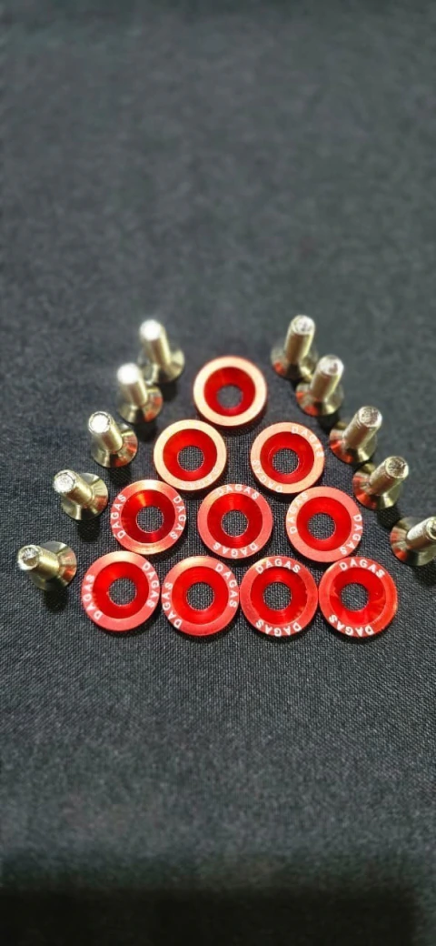 Kit de arandelas anodizadas y tornillos para moto
