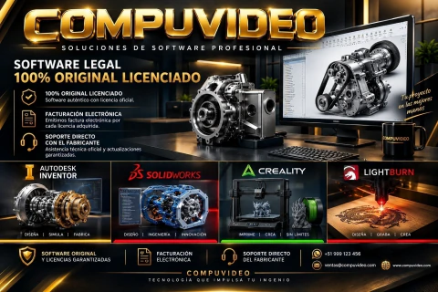 SOFTWARE INVENTOR, SOLIDWORKS, CREALITY, LIIGHBURN 100% ORIGINAL LICENCIADO