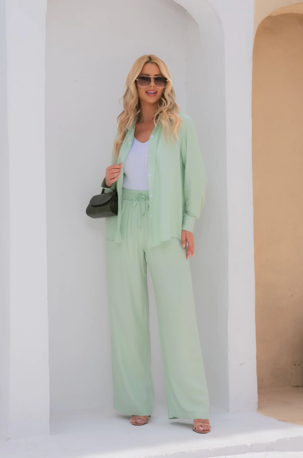 CONJUNTO CAMISA ML E CALÇA WIDE LEG