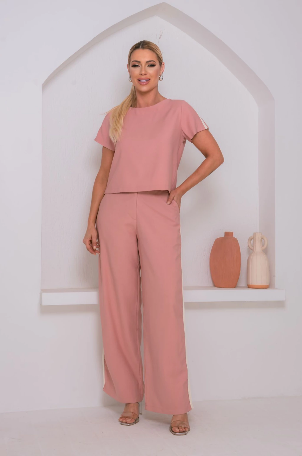 CONJ. BLUSA MC E CALÇA WIDE LEG SENSORIALE