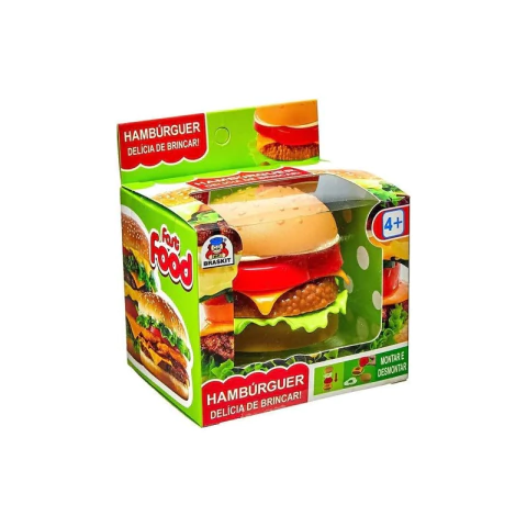 Brinquedo Hambúrguer Fast Food Monta e Desmonta