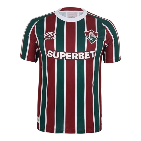 Camisa Fluminense I 25/26 - Torcedor Umbro Masculina - Vermelha e verde com detalhes em branco