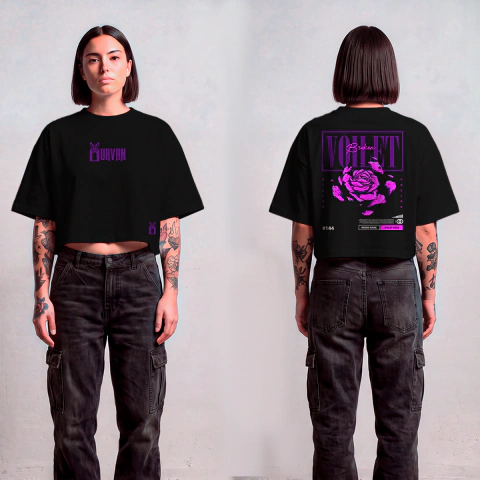Cropped Oversized Broken Violet Urvan Feminino