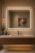 Espejo rectangular luz frontal + antiempañante