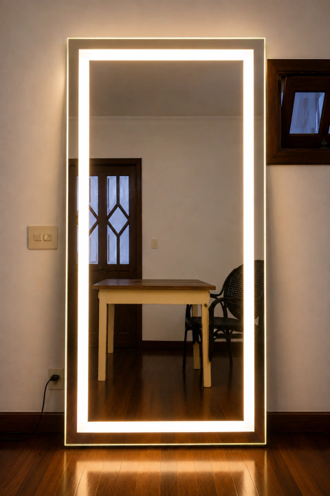 Espejo rectangular luz frontal