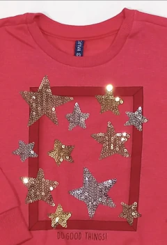 ​Casaco Blusão Infantil Menina Moletom Estrela Lantejoula - Kids moda infantil