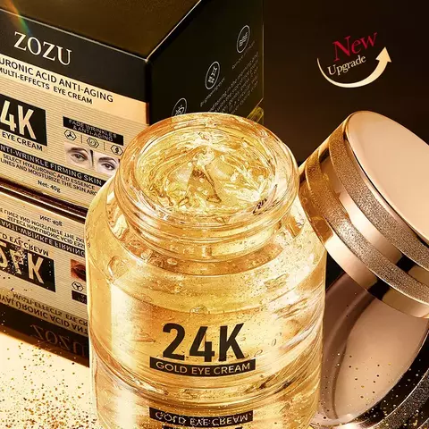 24k ouro ácido hialurônico creme para os olhos anti círculos escuros sacos de ol