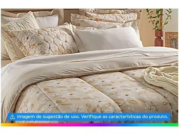 Colcha Solteiro Karsten 100% Algodão Cecília Branco e Bege 2 Peças