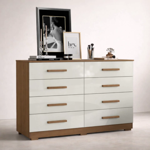 Cômoda Quarto Moderna 8 Gavetas