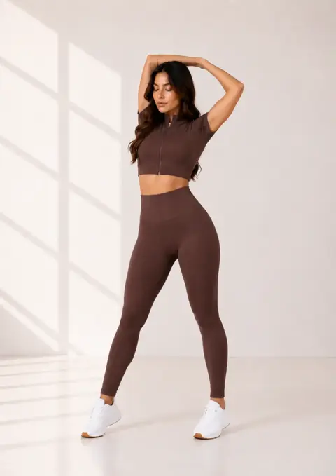 Conjunto Fitness Cropped e Legging