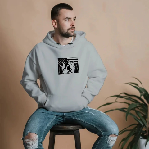 Blusa Masculina Moletom Big Foot Com Capuz