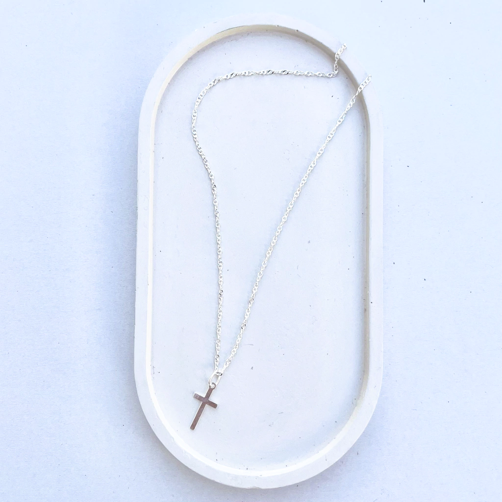 Colar Essência Cruz Prata