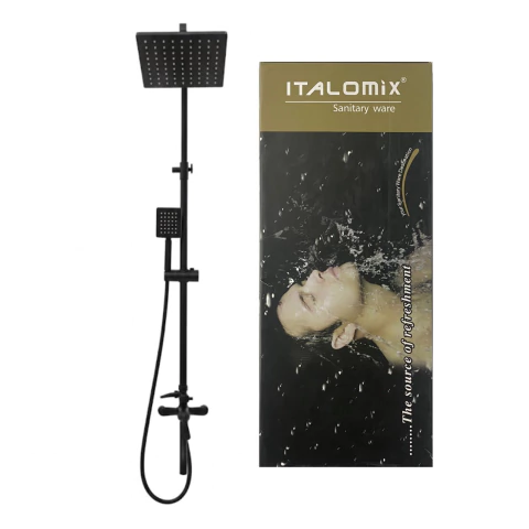 Ducha Escocesa Cuadrada Negro Matte Italomix (COD 105) - comprar online