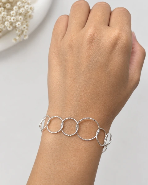 Pulseira Prata Elos Redondos