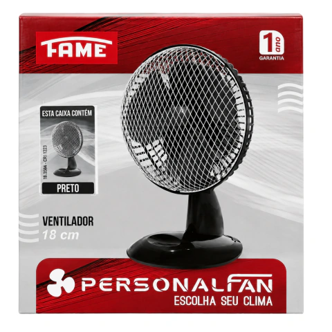 Ventilador Personal Fan Fame Preto