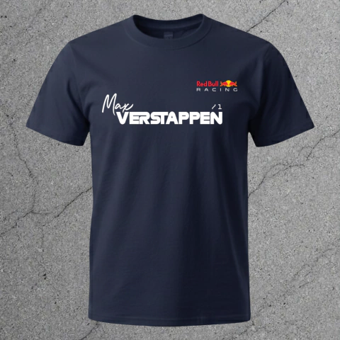 Remera Max Verstappen Red Bull Formula F1 Azul Nombre y Apellido