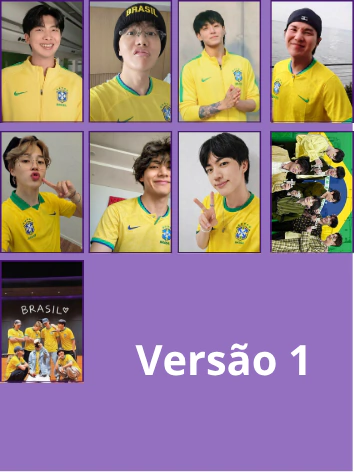 Kit Photocards BTS Fanmade – Tema Brasil | Copa do Mundo