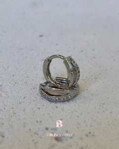 argollas doble plateada - mini en internet
