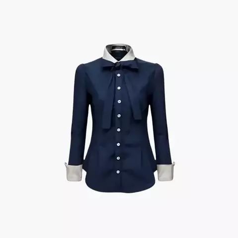 Blusa Social Feminina Azul Marinho