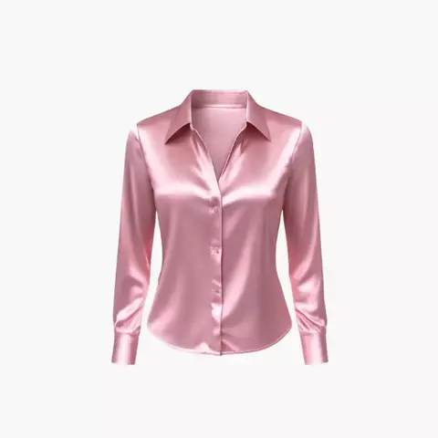 Camisa de Cetim Feminina Elegante