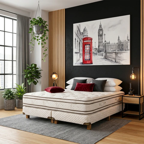 Colchón y sommier Cannon Sublime Euro Pillow King 200x200x35 Resorte