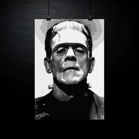 Poster Retrato - Frankenstein Boris Karloff - Delay Crônico - comprar online