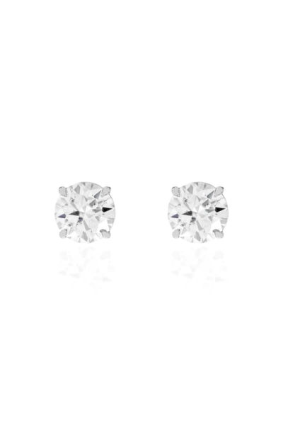 Brinco Ponto de Luz em Moissanite Branca