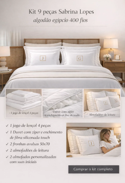 Kit Cama Premium Sabrina Lopes – 9 Peças