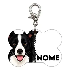 Pingente para Border Collie com QR Code